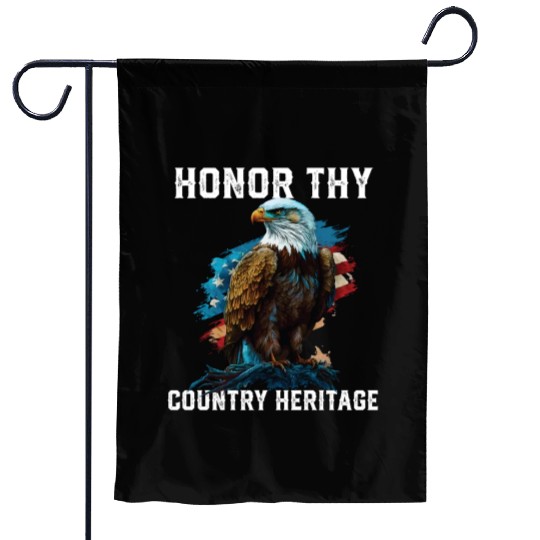 Honor Thy Country Heritage American Bald Eagle Garden Flags