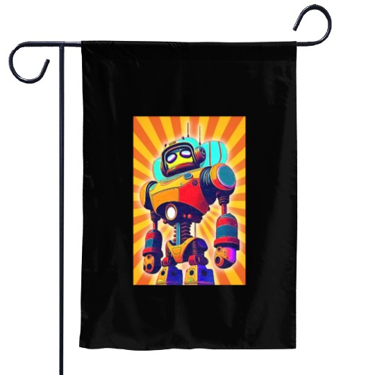 super hero cartoon iron man robot Garden Flags