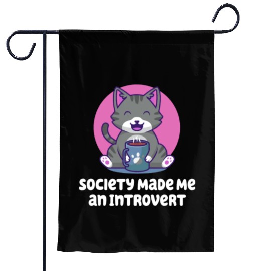 Handcrafted by Society Introvert Sayings Antisocia Garden Flags