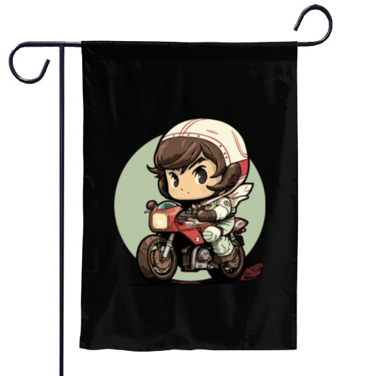Motorcycle Boy Garden Flags