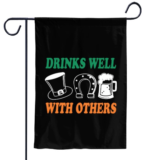 Shamrock Drinks Well With Others St Patrick's Day Garden Flags