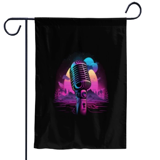 AV Technician Microphone Audio Visual Tech Sound Garden Flags