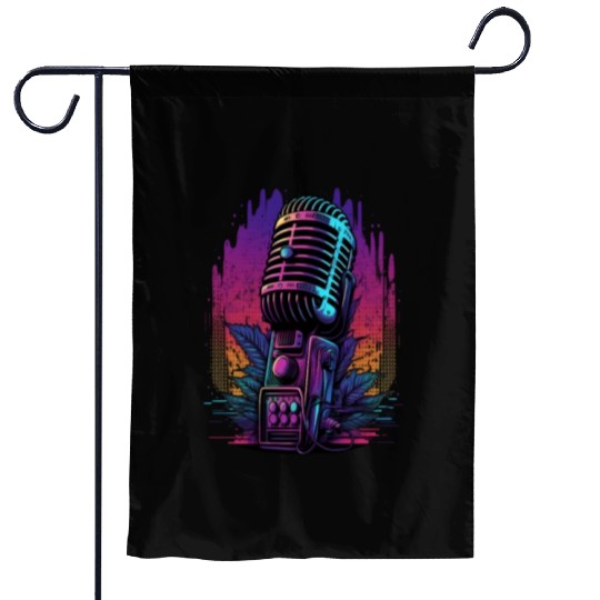 AV Technician Microphone Audio Visual Tech Sound Garden Flags