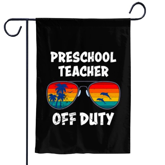 Preschool kindergarten educator off duty teacher Garden Flags