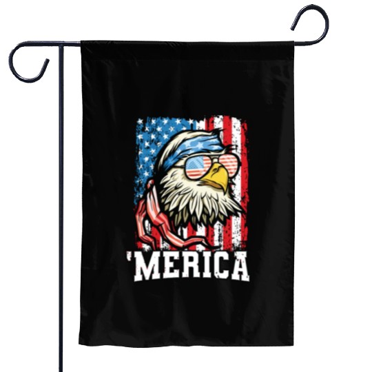 4th of July Bald Eagle USA Flag Patriotic Merica Garden Flags