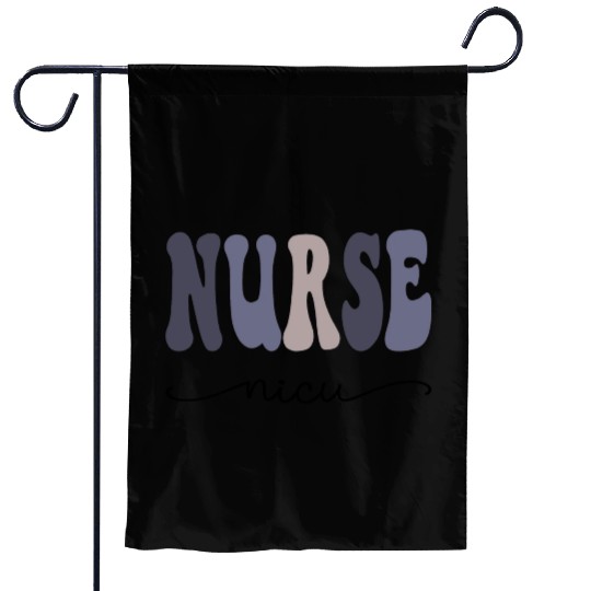 NICU Nurse Neonatal Baby Nurse Squad Purple Design Garden Flags