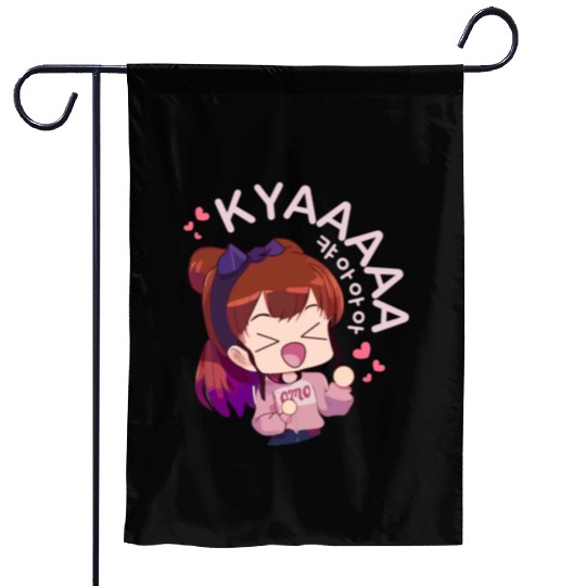 Kyaa Funny KPOP Anime Chibi Korean Pop Music Garden Flags