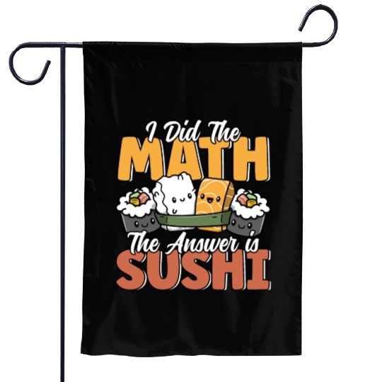 Funny Sushi Math Cute Kawaii Japanese Cuisine Garden Flags