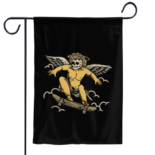 Cupid Skateboard Garden Flags