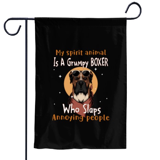 My Spirit animal Is A Grumpy Dog 02 Garden Flags