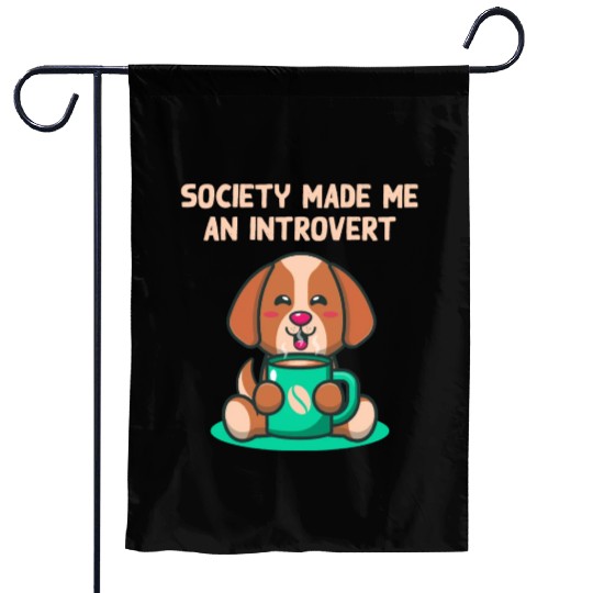 Handcrafted by Society Introvert Sayings Antisocia Garden Flags