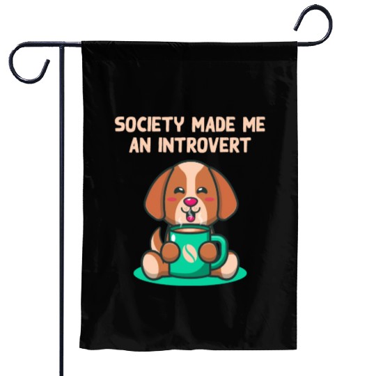 Handcrafted by Society Introvert Sayings Antisocia Garden Flags