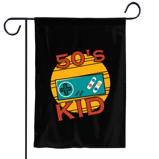Gamer Kid Retro 50s 1950s Garden Flags