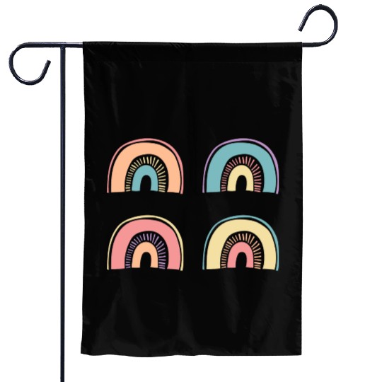 Multi Rainbow Garden Flags
