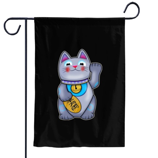 Cute Helpful Maneki Neko Lucky Cat Garden Flags