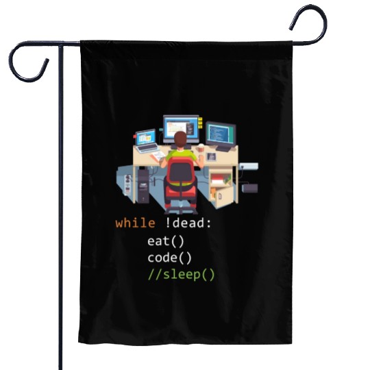 Computer Science Python Programmer Eat Code Sleep Garden Flags