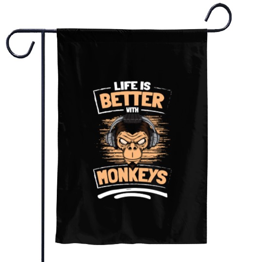 Ape Chimpanzee Colorful Children Garden Flags