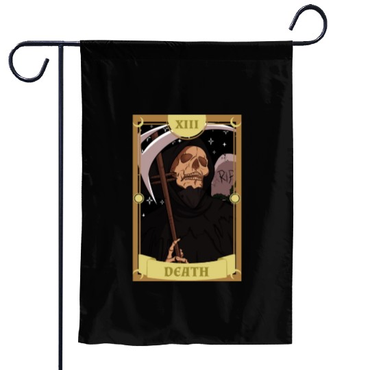 Anime Tarot Card Death Grim Reaper Occult Gothic W Garden Flags