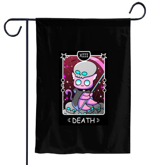 Kawaii Pastel Goth Tarot Card Death Grim Reaper Cu Garden Flags