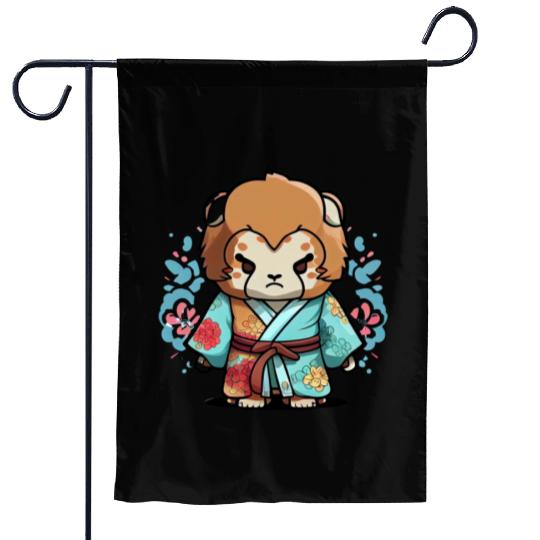 Lion kimono Garden Flags