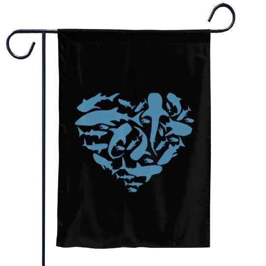 Whale Shark Lover Heart Largest Fish Colossal Sea Garden Flags