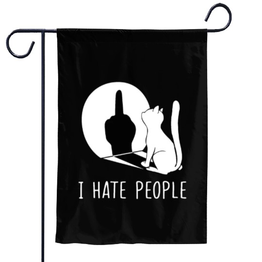 Grumpy Kitten Cats I Don't Like People Cat I Hateb Garden Flags