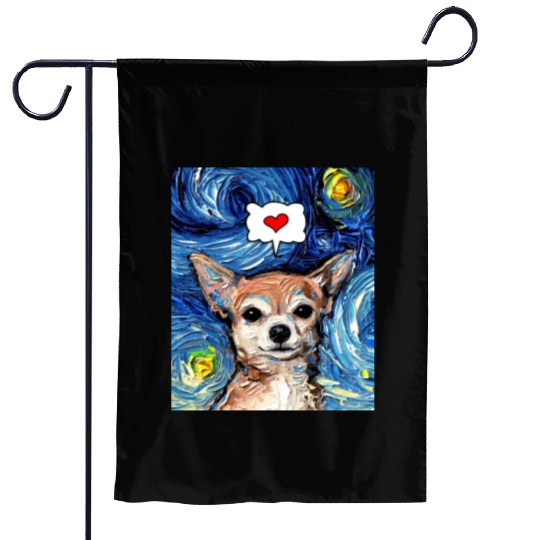 Chihuahua Love green Garden Flags
