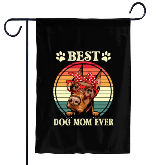 Funny Best Doberman Dog Mom For Dog Lover Garden Flags