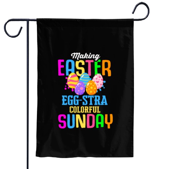 Easter Colorful Egg Dye Rabbit Egg Hunt Garden Flags