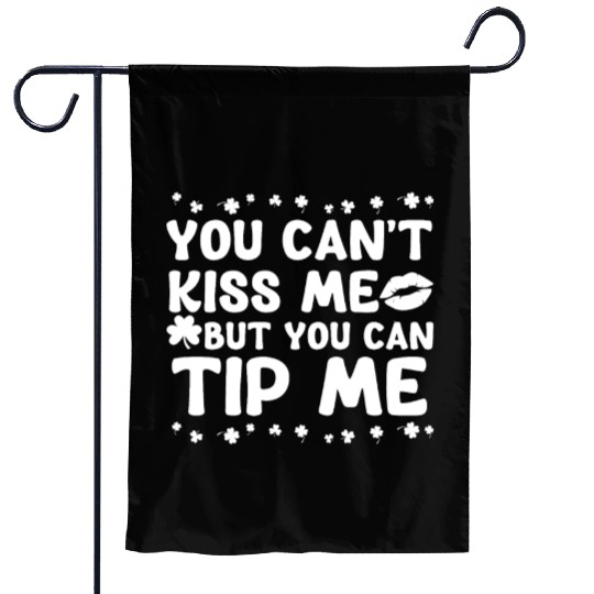 Funny St Patricks Day Waitress Bartender Tip Garden Flags