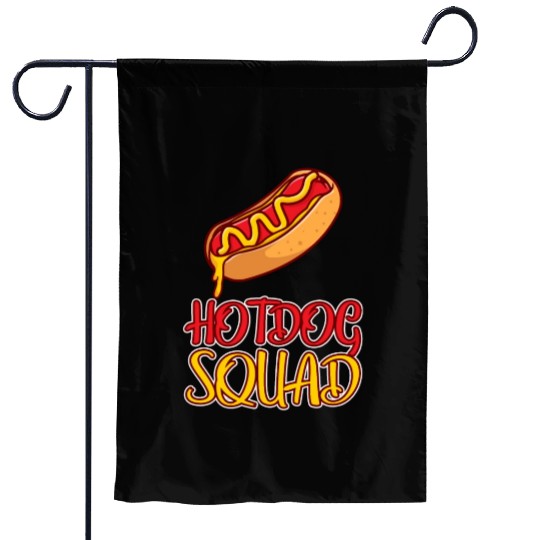 Hot Dog Squad Cool Weiner Puppy Dog Lover Humor Garden Flags