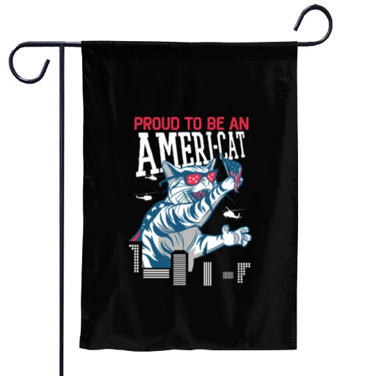 Proud To Be An Ameri-cat America 4th Of July Garden Flags