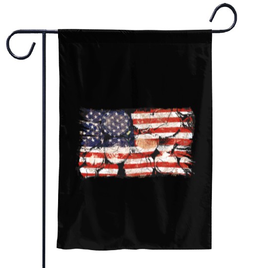 The Usa Flag Tree Trunks America Patriotism Garden Flags