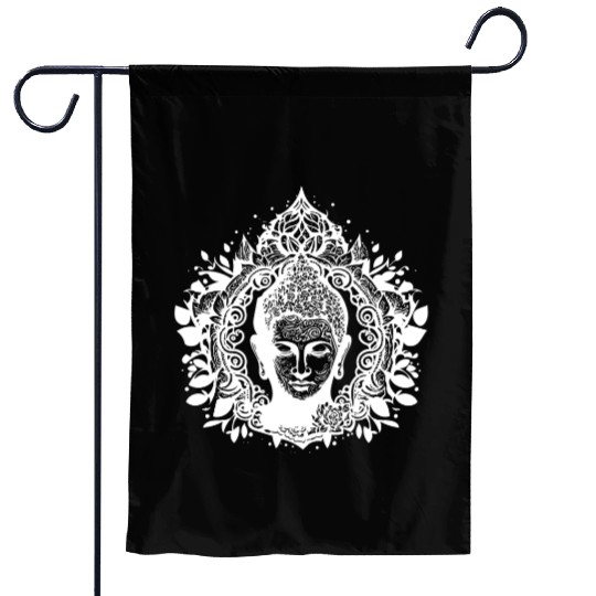 Meditating Buddha Lotus Spirit Portrait Garden Flags