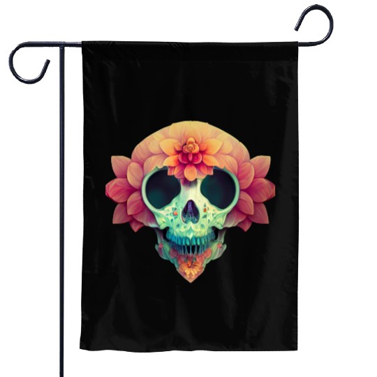 Floral Skull Candy Garden Flags