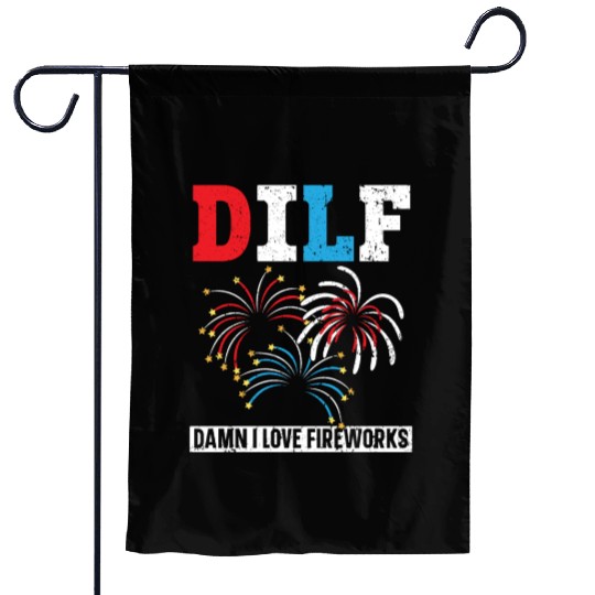 Damn I Love Fireworks America USA Flag 4th Of July Garden Flags