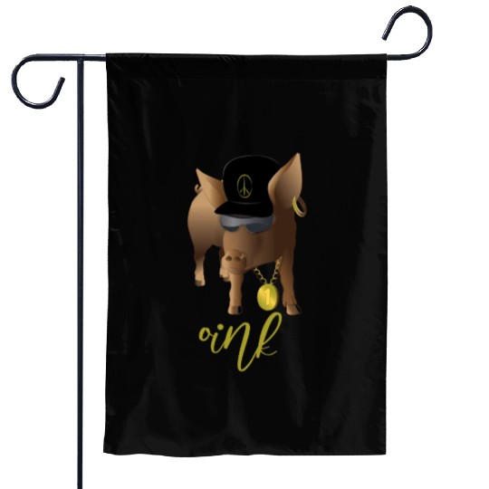 One Cool Pig Garden Flags