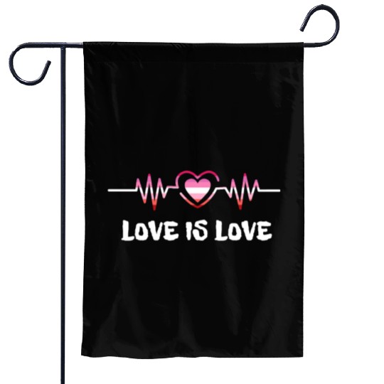 Lesbian Heartbeat Garden Flags