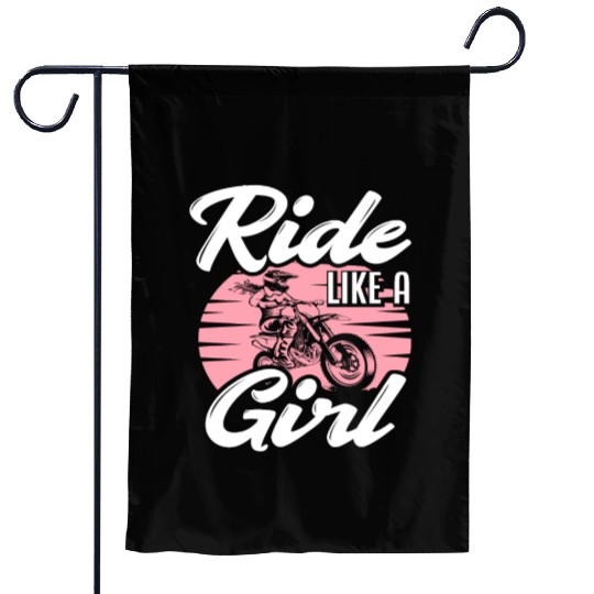 Motocross Women Girls Hobby Motorsport Garden Flags