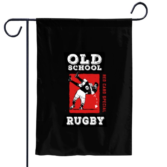 Old School Rugby Red Card Special Garden Flags