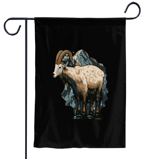 a mountain goat lives in the mountains Garden Flags