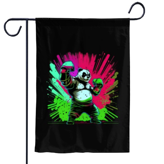 Cool Colorful Panda Boxer MMA Martial Arts Garden Flags