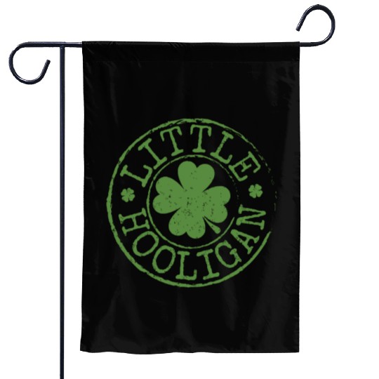 Little Hooligan Irish Clovers Kids Boy Girl St Pat Garden Flags