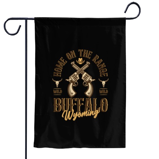 Buffalo Wyoming wild west town Garden Flags