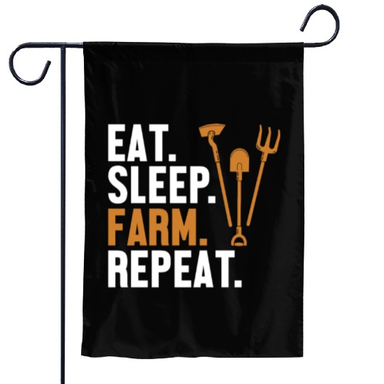 Eat Sleep Farm Repeat Rancher Agribusiness Farmer Garden Flags