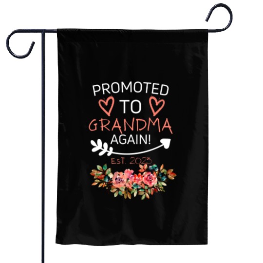 Promoted To Grandma Again New Nana Granny Mothers Garden Flags