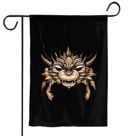 crab dragon brown Garden Flags