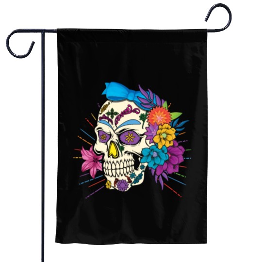 Floral Dia De Los Muertos LGBTQ LGBT Pride Month Garden Flags
