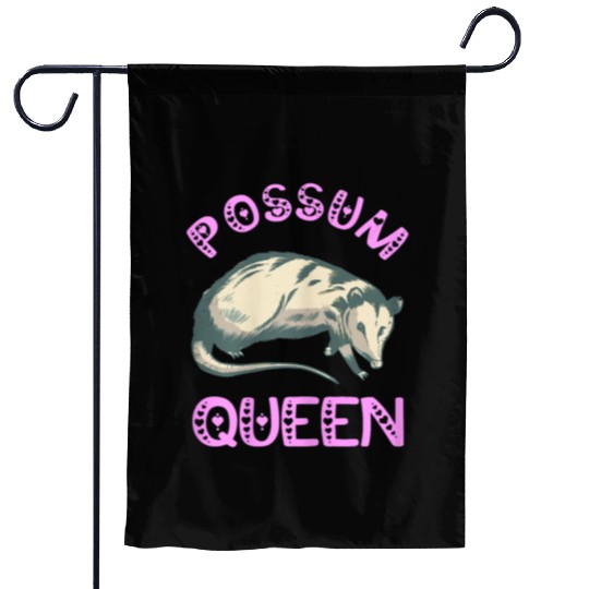 Possum Queen Cute Opossum Lover Funny Garden Flags