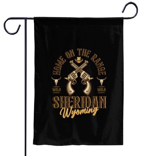 Sheridan Wyoming wild west town Garden Flags